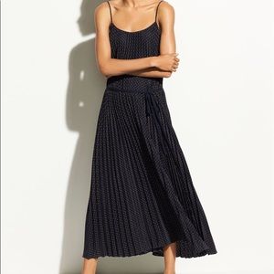Vince Polka-Dot Pleated Cami Dress - NWT